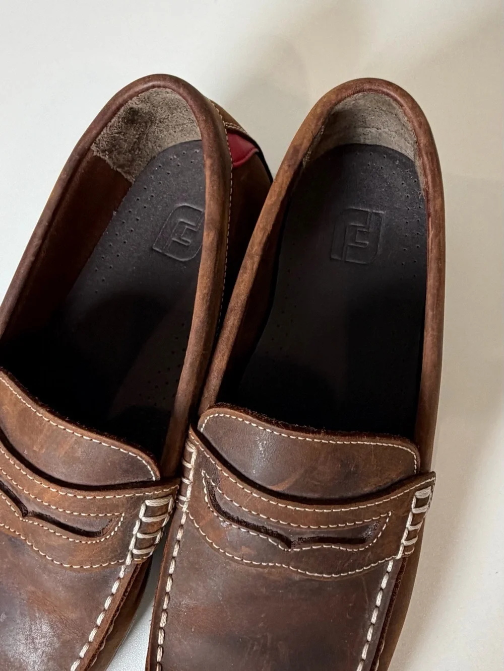 LIke New FootJoy Size 9 Brown Leather Slip-On Loafers Drivers Casual Leather
